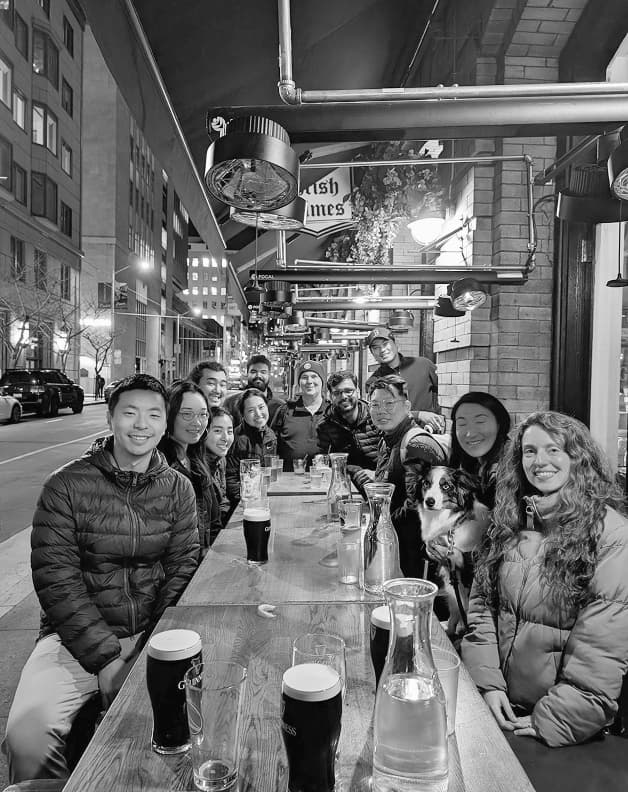 Artie team sharing dinner