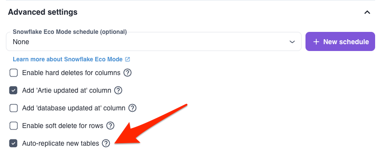 Autopilot for New Tables